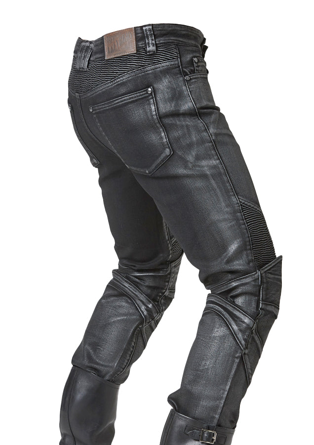 FEATHERBED SILVER Men's Motorcycle Riding Jeans | Coated Denim ...