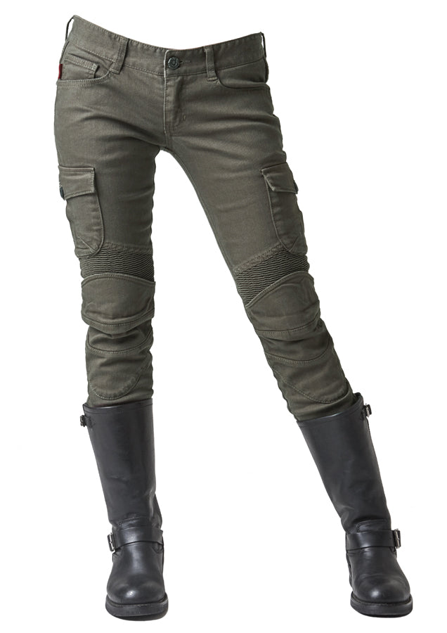MOTORPOOL-G OLIVE Women's Motorcycle Riding Jean Cargo Pants