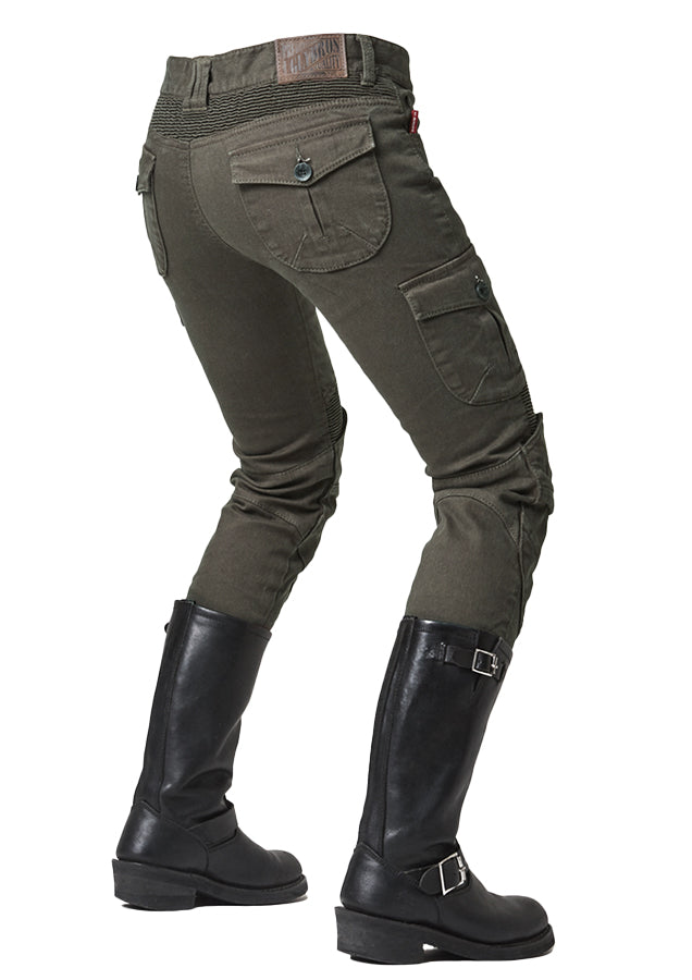MOTORPOOL-G OLIVE Women's Motorcycle Riding Jean Cargo Pants
