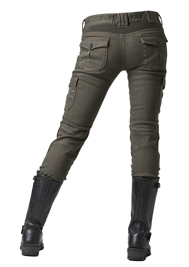 MOTORPOOL-G OLIVE Women's Motorcycle Riding Jean Cargo Pants