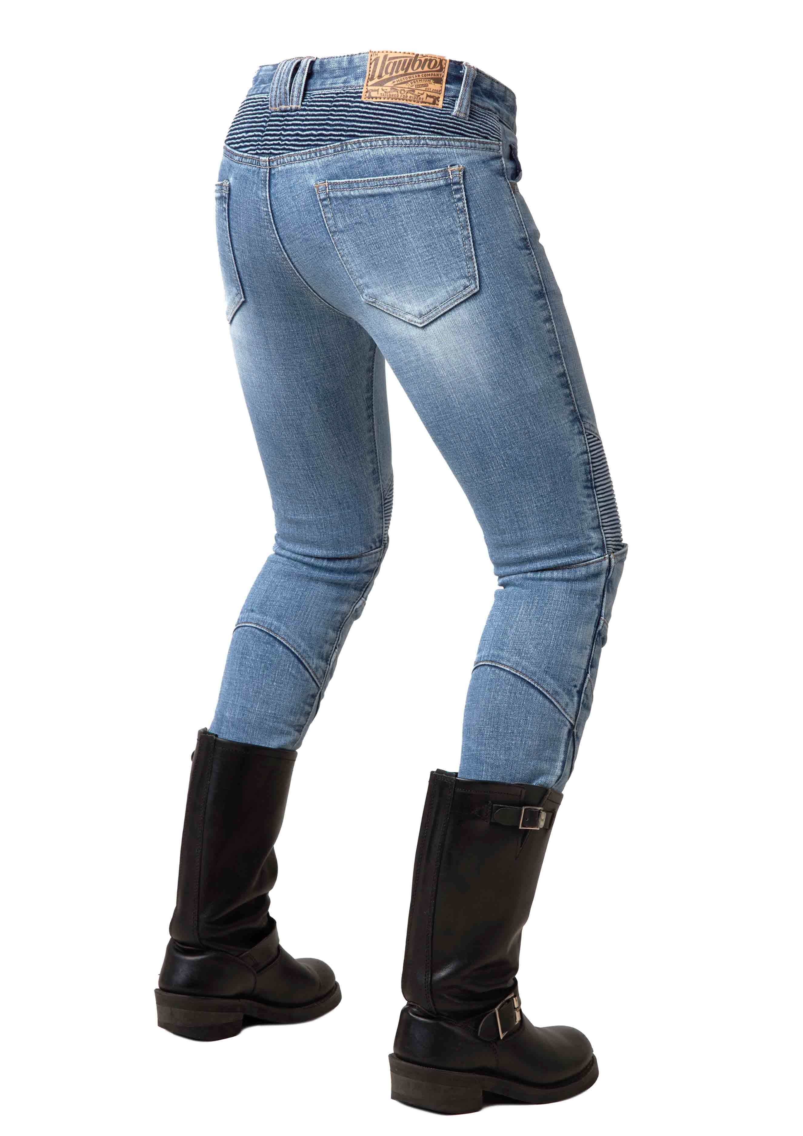 ugly BROS MOTO PANTS TWIGGY BLUE レディース TWIGGY BLUE Women's Motorcycle Riding Jeans – uglyBROS USA